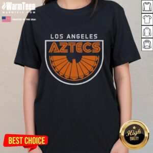 1974 Los Angeles Aztecs ladies tee featuring vintage design, perfect for soccer fans and retro apparel enthusiasts.