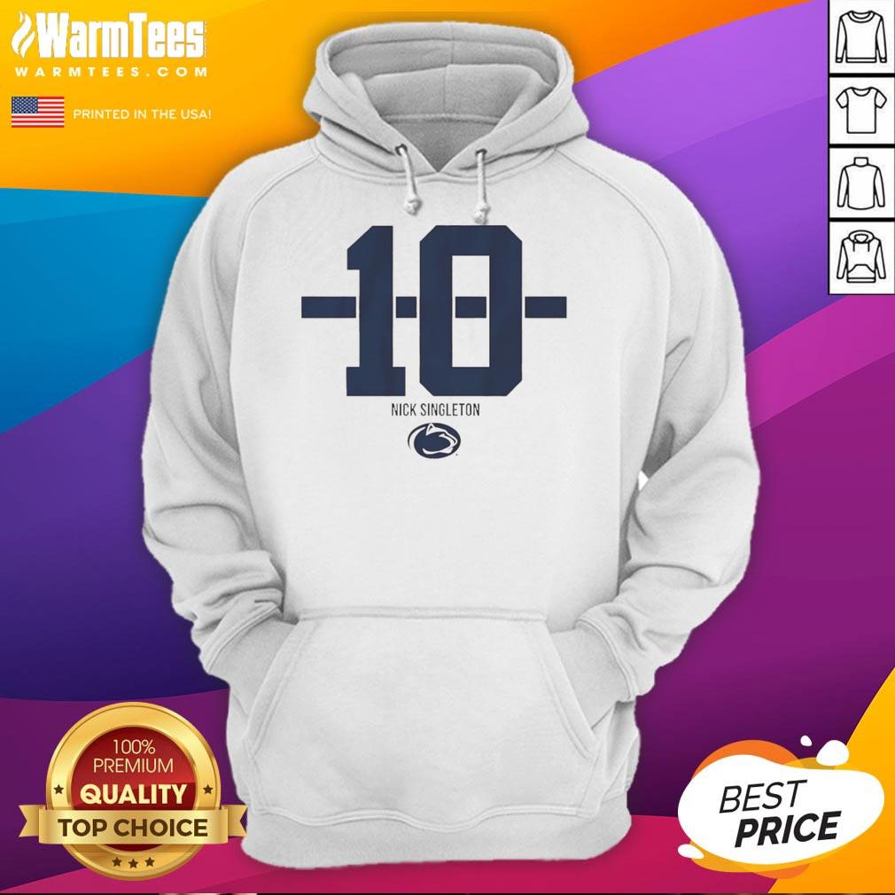 Nice Penn State Nittany Lions football hoodie featuring Nicholas Singleton's number 10 and stylish stripe design.