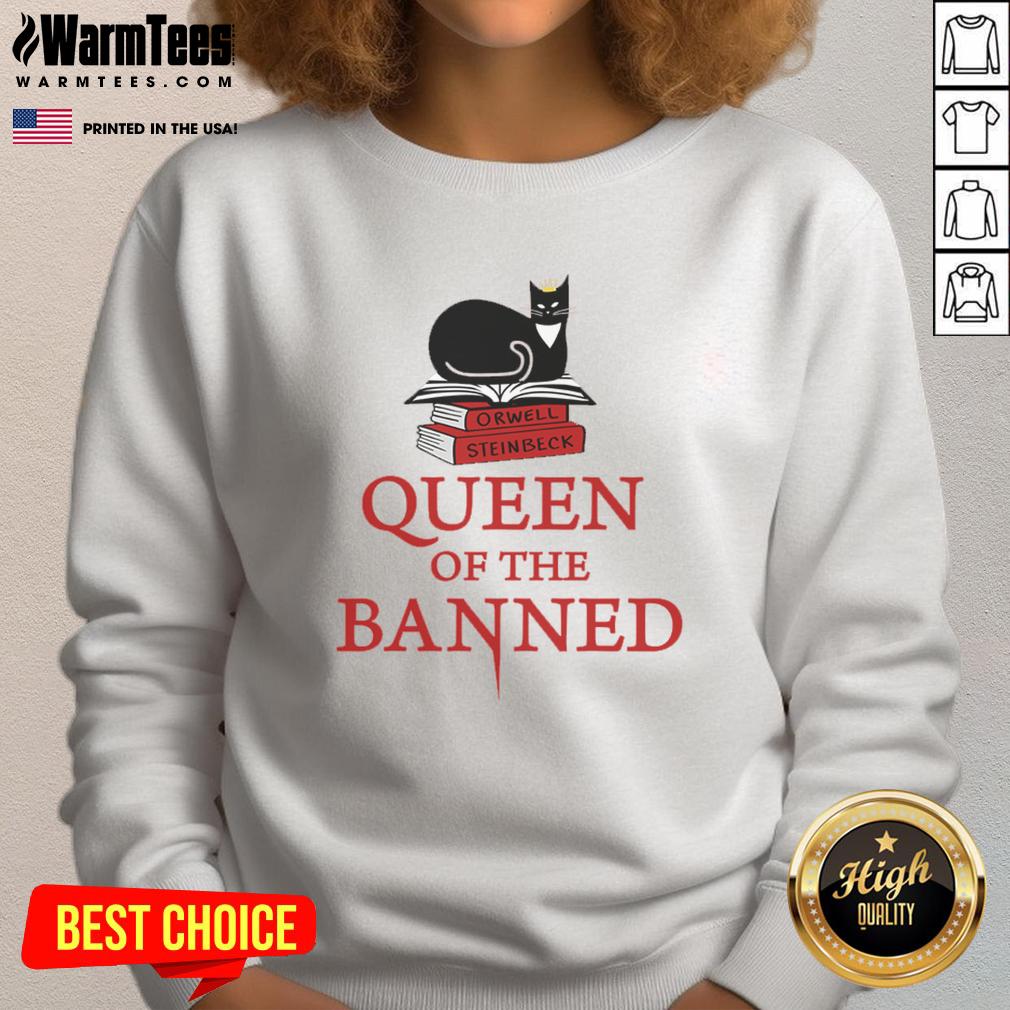 Cozy Nice Queen of the Banned sweatshirt featuring stylish graphics, perfect for casual wear and expressing individuality.