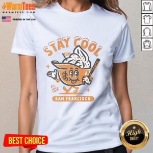 Nice Stay Cool San Francisco Est 1958 Ladies Tee featuring vintage design and comfortable fit for trendy women.