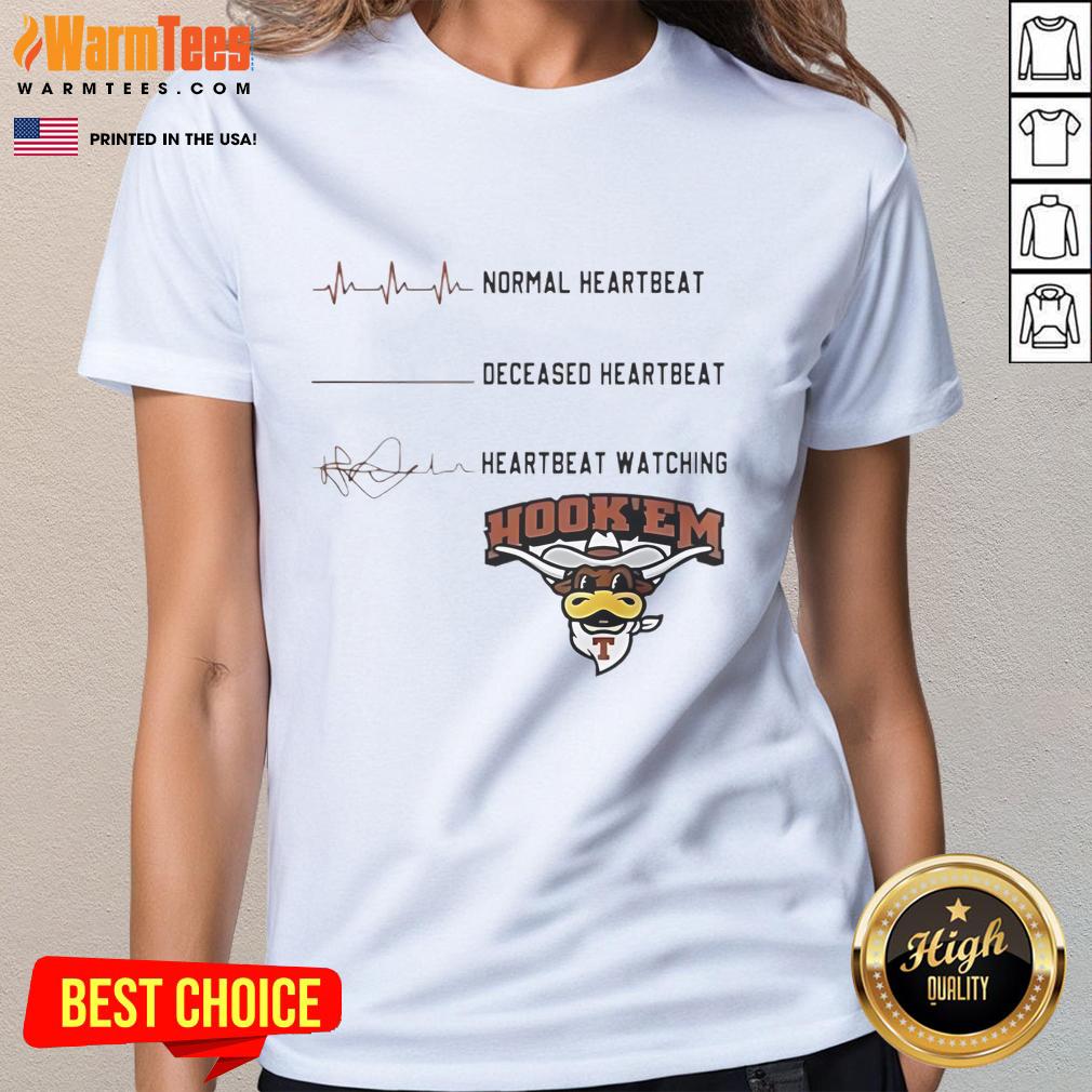 Nice Texas Longhorns NCAA Heartbeat Watching Match Bull Ladies Tee showcasing team spirit and style for fans.