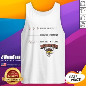 Alt Text: NCAA Texas Longhorns Heartbeat Bull Tank Top featuring bold graphics for fans watching the match.