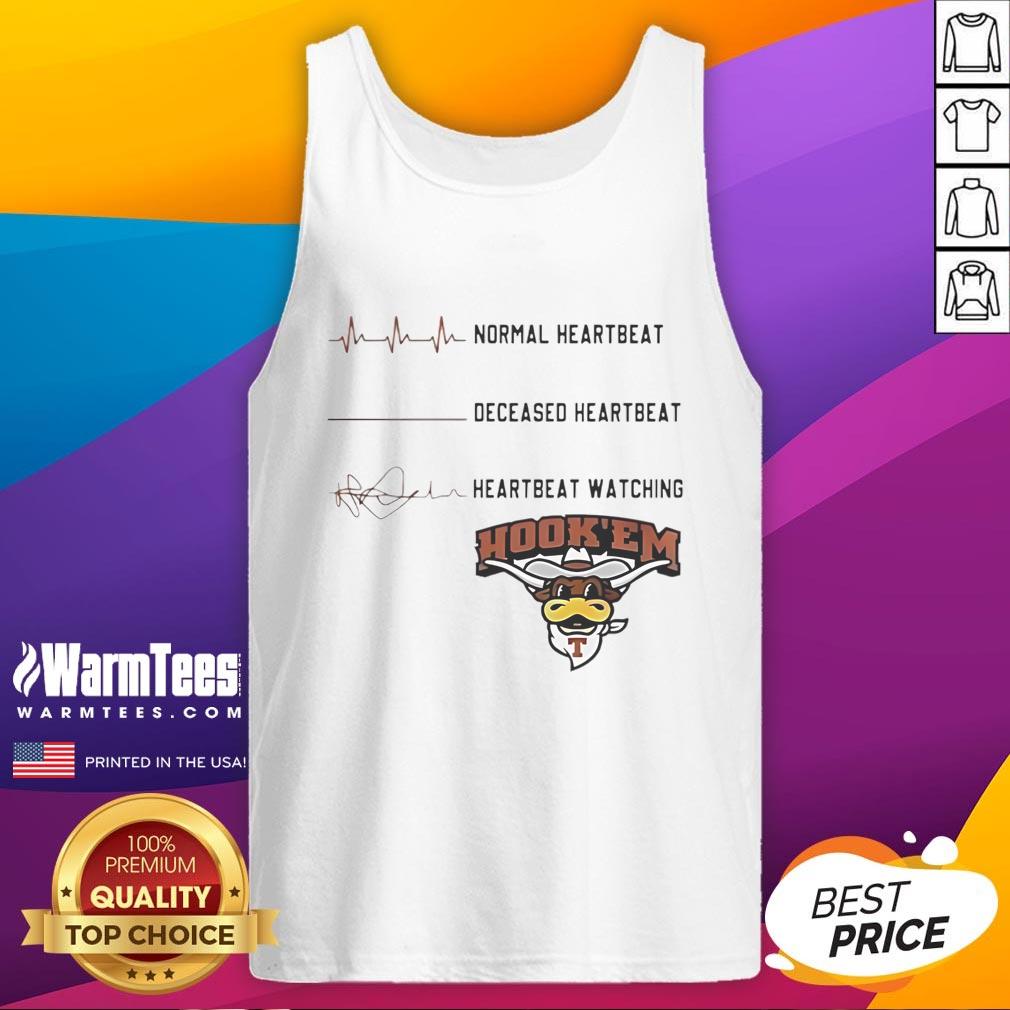 Alt Text: NCAA Texas Longhorns Heartbeat Bull Tank Top featuring bold graphics for fans watching the match.