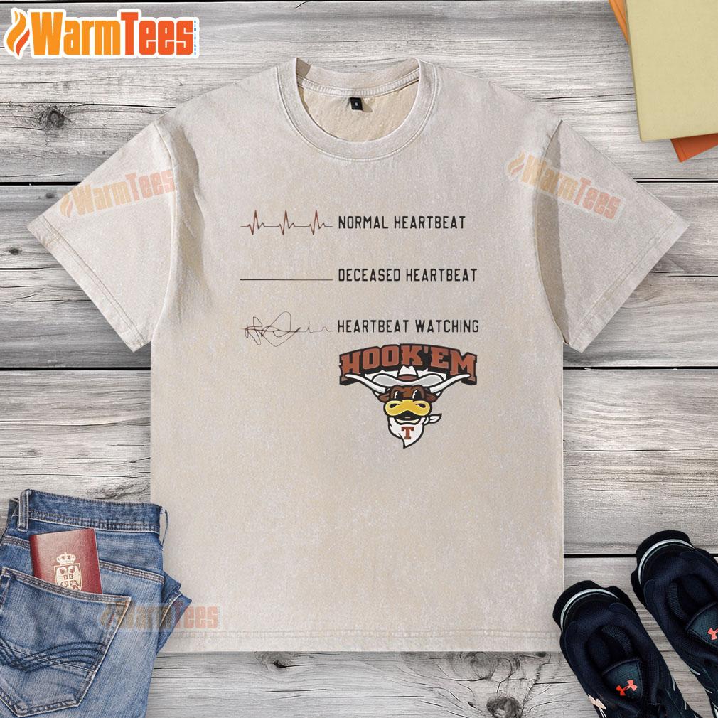 Texas Longhorns NCAA Heartbeat T-Shirt featuring a bull design, perfect for game day and showing team spirit.