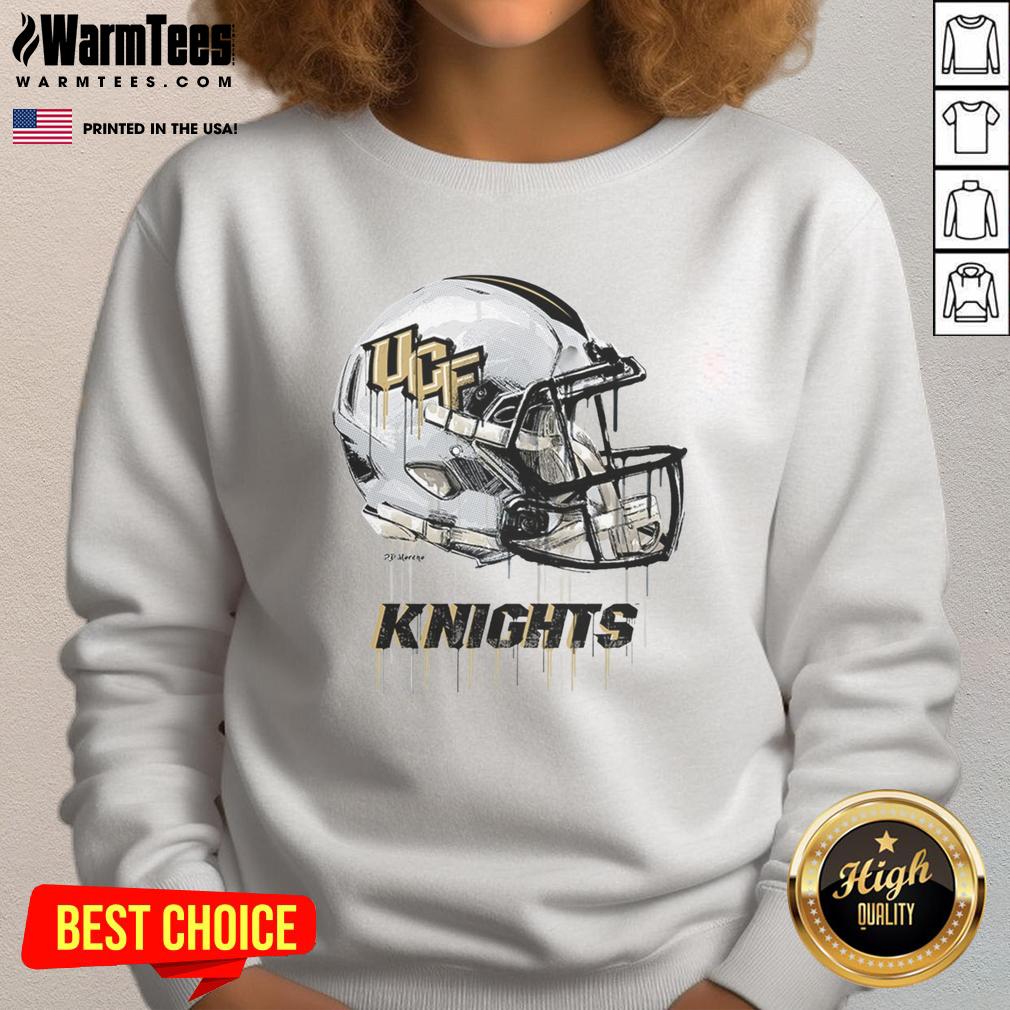 UCF Knights dripping football helmet sweatshirt in black, perfect for fans of the University of Central Florida.