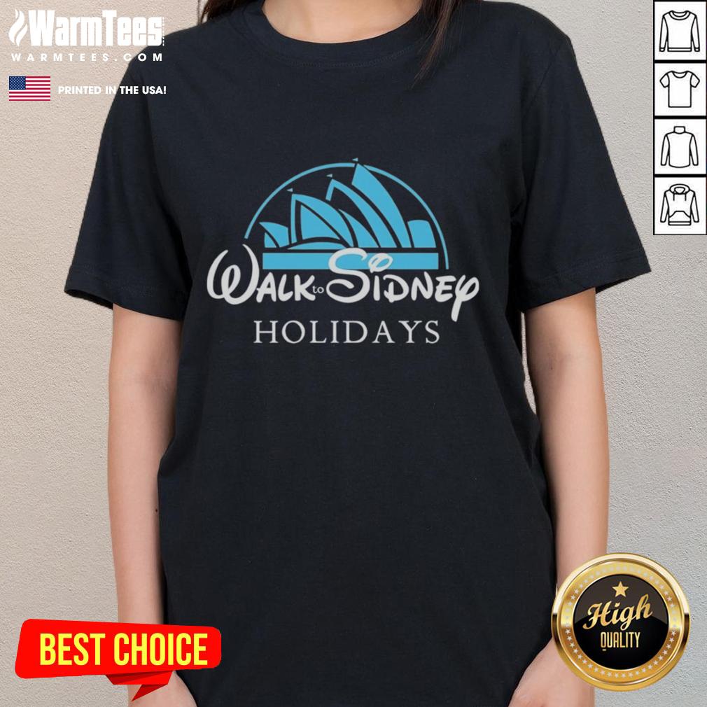 Nice Walk to Sidney Holidays Ladies Tee in vibrant colors, perfect for summer outings and casual adventures.