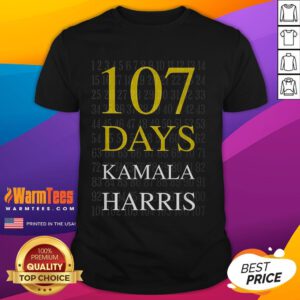Official 107 Days Of Hope Kamala Harris Appreciation T-shirt featuring bold graphics and vibrant colors for supporters.