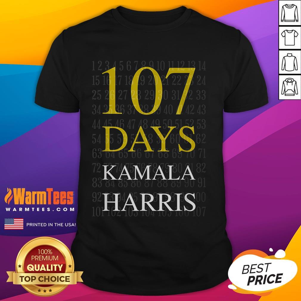 Official 107 Days Of Hope Kamala Harris Appreciation T-shirt featuring bold graphics and vibrant colors for supporters.