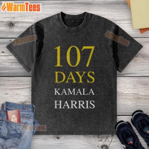 Official 107 Days of Hope Kamala Harris appreciation washed t-shirt featuring vibrant graphics and comfortable fit.