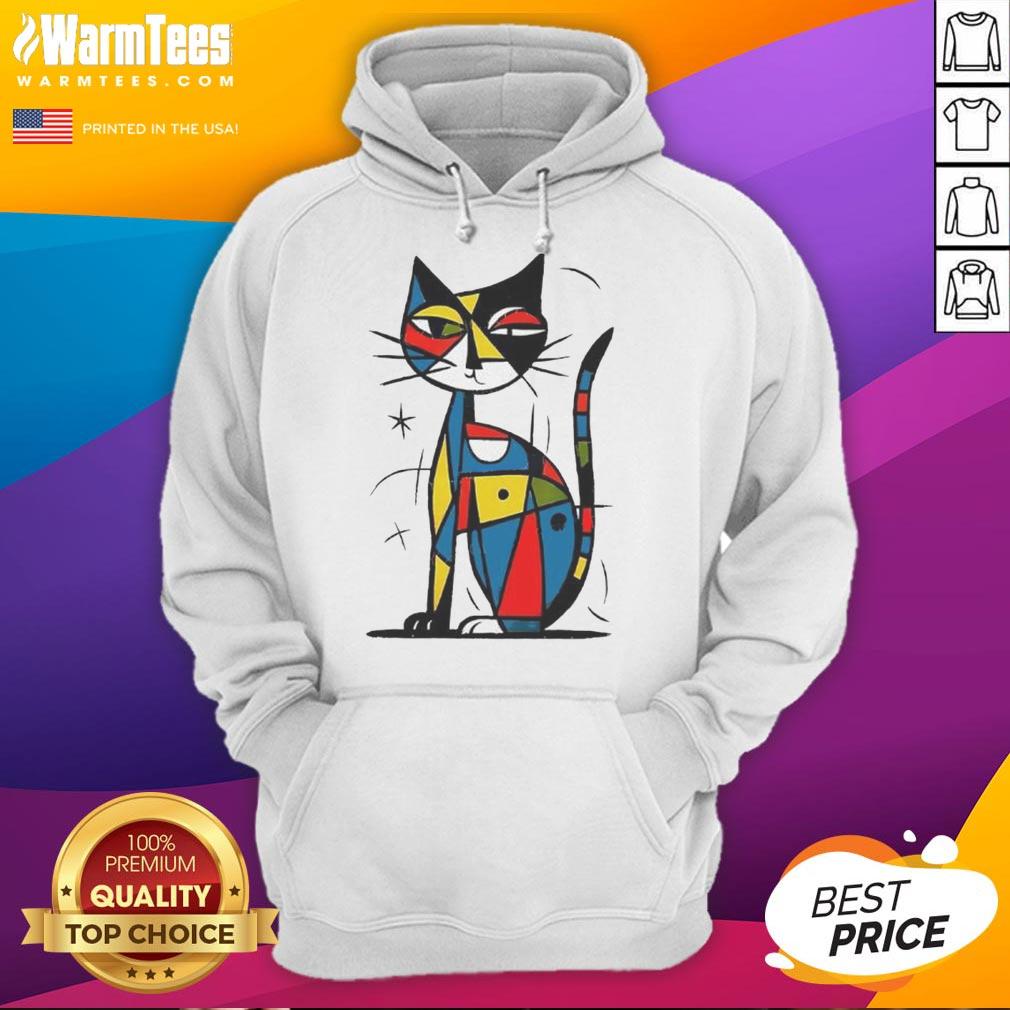 Official Abstract Japanese Cat Hoodie featuring a vibrant design of a cat in traditional Japanese art style.