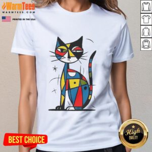 Alt Text: Abstract design of Japanese cat ladies on a trendy tee, perfect for cat lovers and fashion enthusiasts.