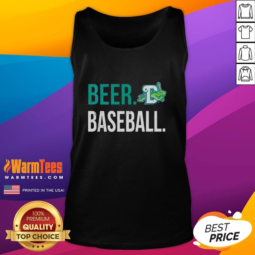 Official Beer and Baseball Daytona Tortugas tank top featuring vibrant team colors and logo, perfect for fans.