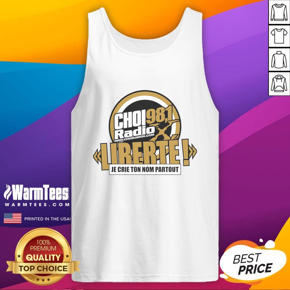 Official CHOI RadioX 98.1 Libert logo tank top featuring vibrant design and stylish fit for fans.