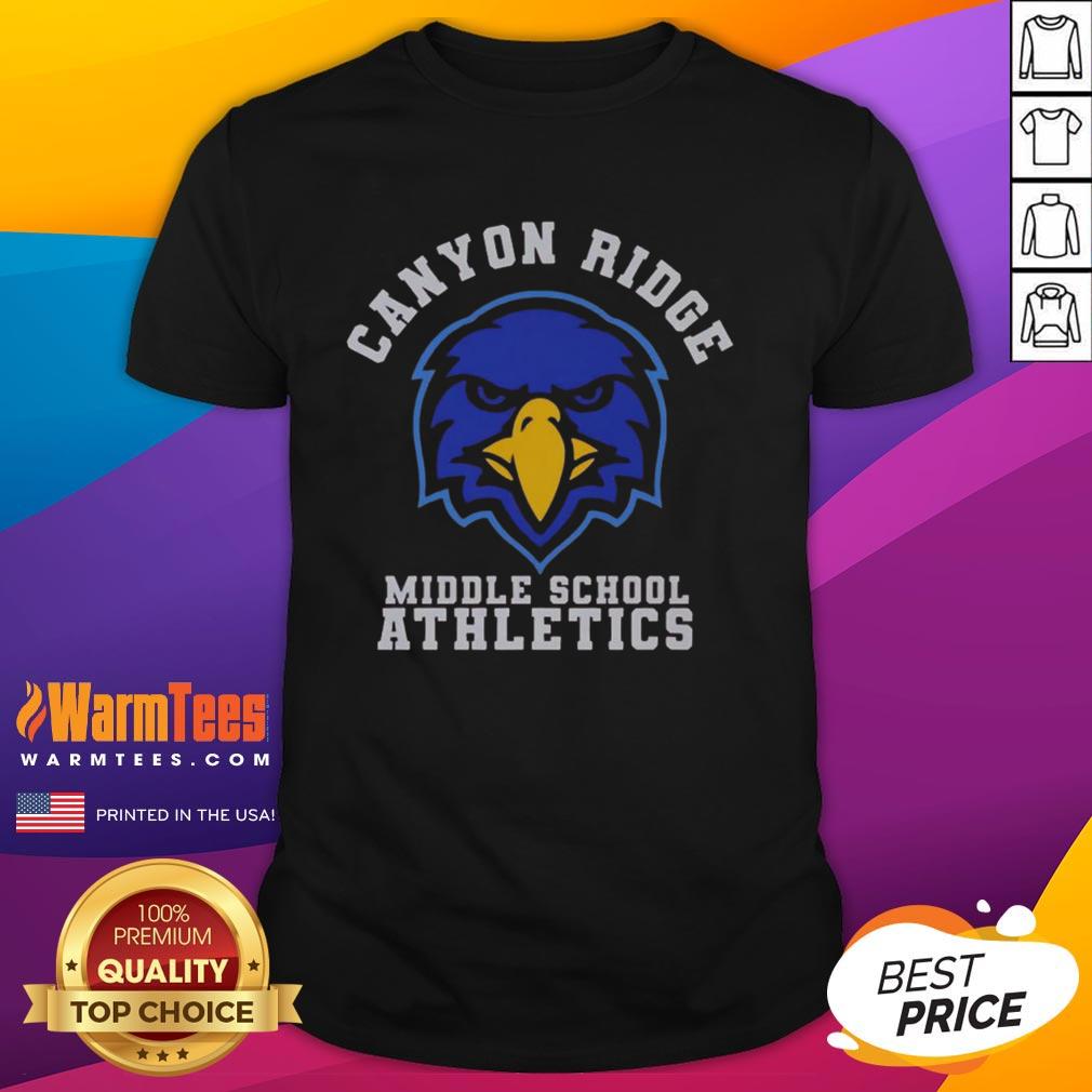 Official Canyon Ridge Crown Trio Eagle Athletics T-Shirt featuring a vibrant design and comfortable fit for fans.