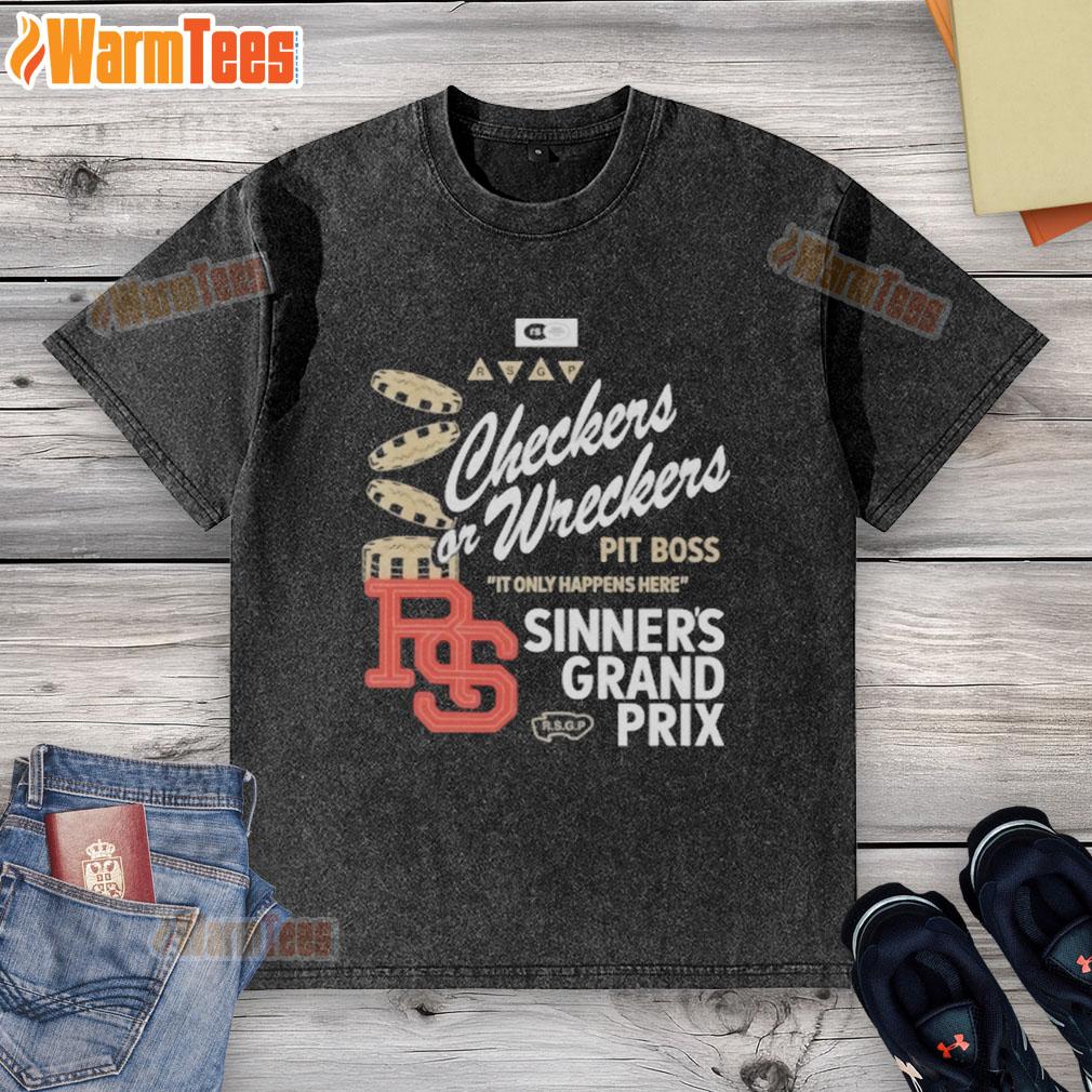 Official Checkers or Wreckers distressed washed t-shirt in casual style, perfect for fans of the game and trendy fashion.