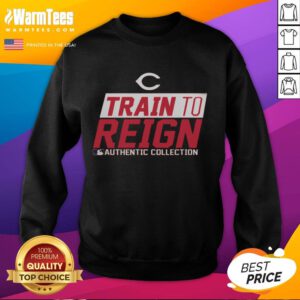 Official Cincinnati Reds Train To Reign 2025 Sweatshirt showcasing team logo and vibrant design for fans.