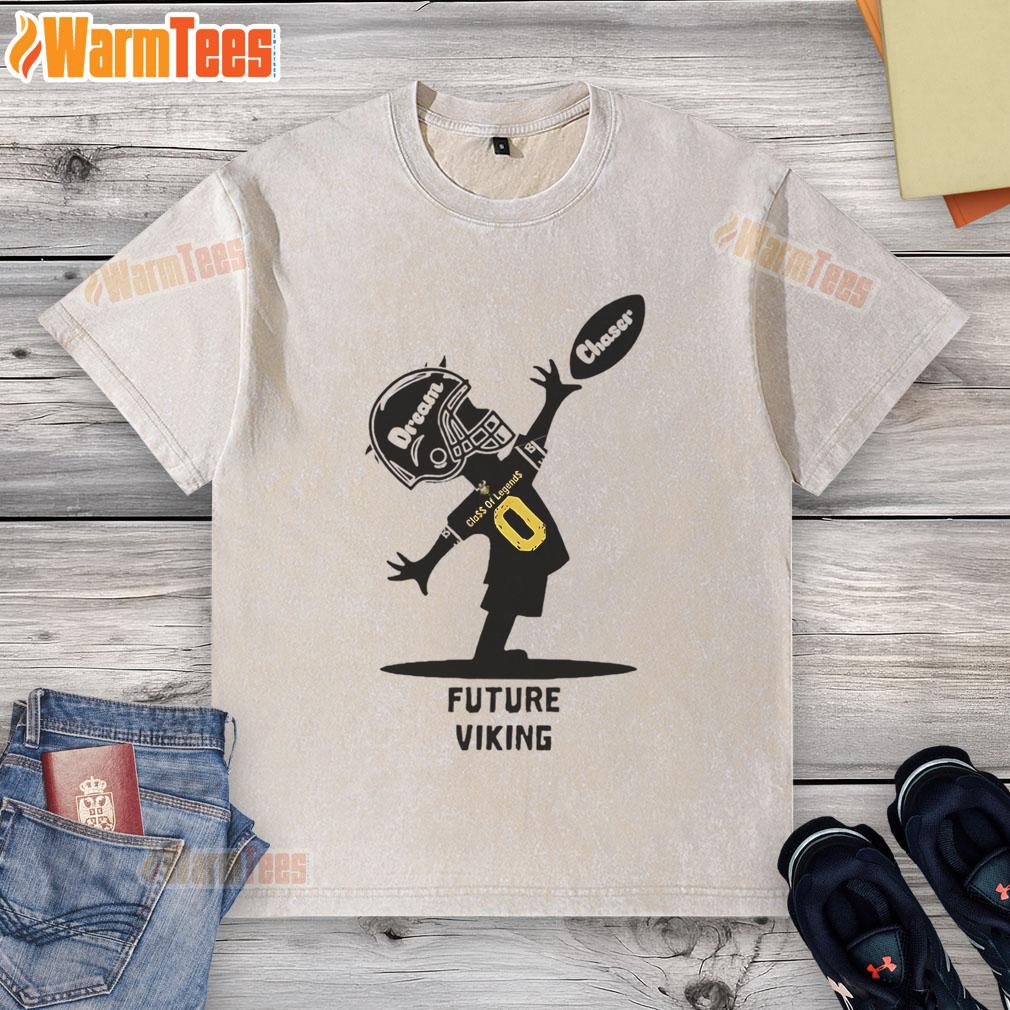 Alt Text: Official Future Viking Dream Chaser Class of Legends washed t-shirt in soft fabric, featuring a unique graphic design.