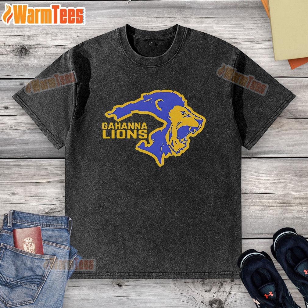 Alt Text: Official Gahanna Double Lion Logo washed t-shirt featuring a stylish design in a soft, durable fabric.