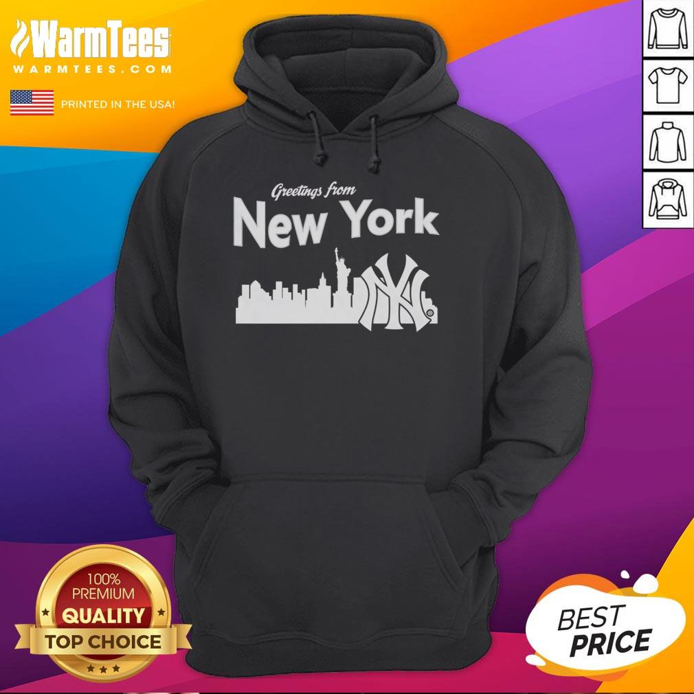 Alt Text: Official New York Yankees Skyline Hoodie featuring iconic NYC skyline design and team logo, perfect for fans.