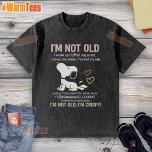 Official I'm Not Old I'm Crispy washed t-shirt, featuring a fun graphic design, perfect for casual wear.