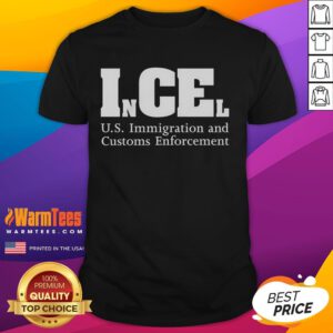 Official Incel U.S. Immigration and Customs Enforcement T-Shirt featuring the ICE logo and unique design for fans.