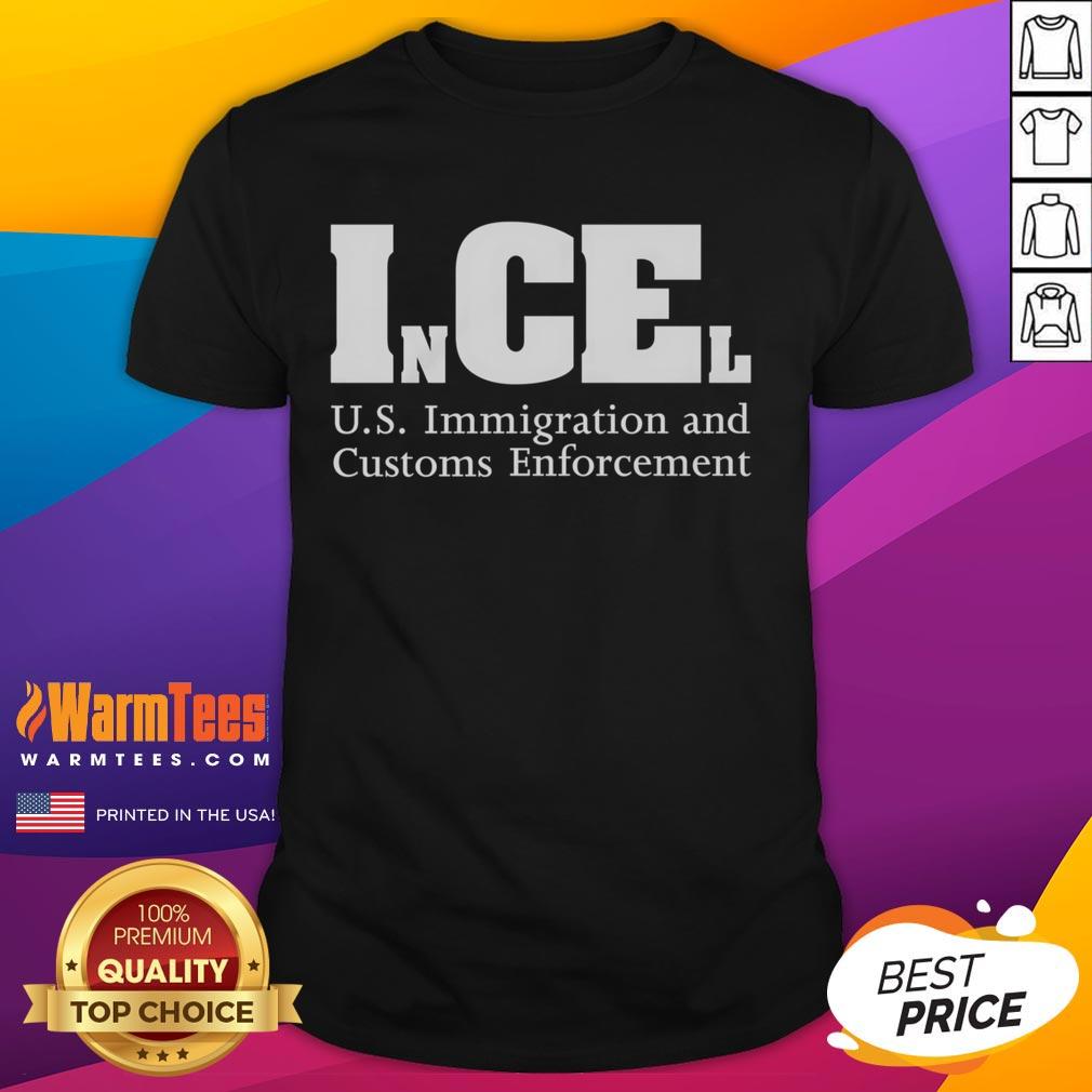 Official Incel U.S. Immigration and Customs Enforcement T-Shirt featuring the ICE logo and unique design for fans.