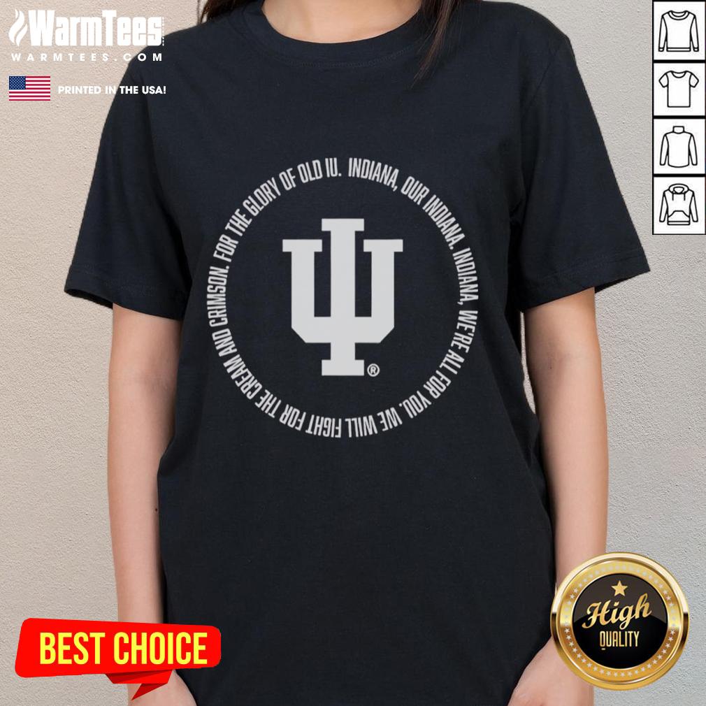 Official Indiana Hoosiers University Basketball logo on a ladies tee, showcasing team spirit and style.