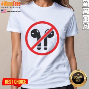 Official Kamala Harris Wired Earphones logo on a stylish ladies tee, perfect for supporters and music lovers.