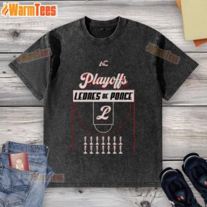 Official Leones de Ponce Basketball Playoffs 2025 washed t-shirt featuring team logo and vibrant design.