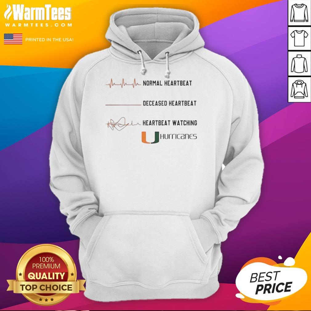 Official Miami Hurricanes NCAA Heartbeat Watching Match Hoodie in vibrant team colors, perfect for game day.