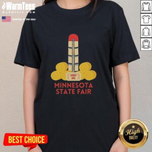 Alt Text: Official Minnesota Farm Boy State Fair Ladies Tee featuring a stylish design perfect for summer outings and fair visits.