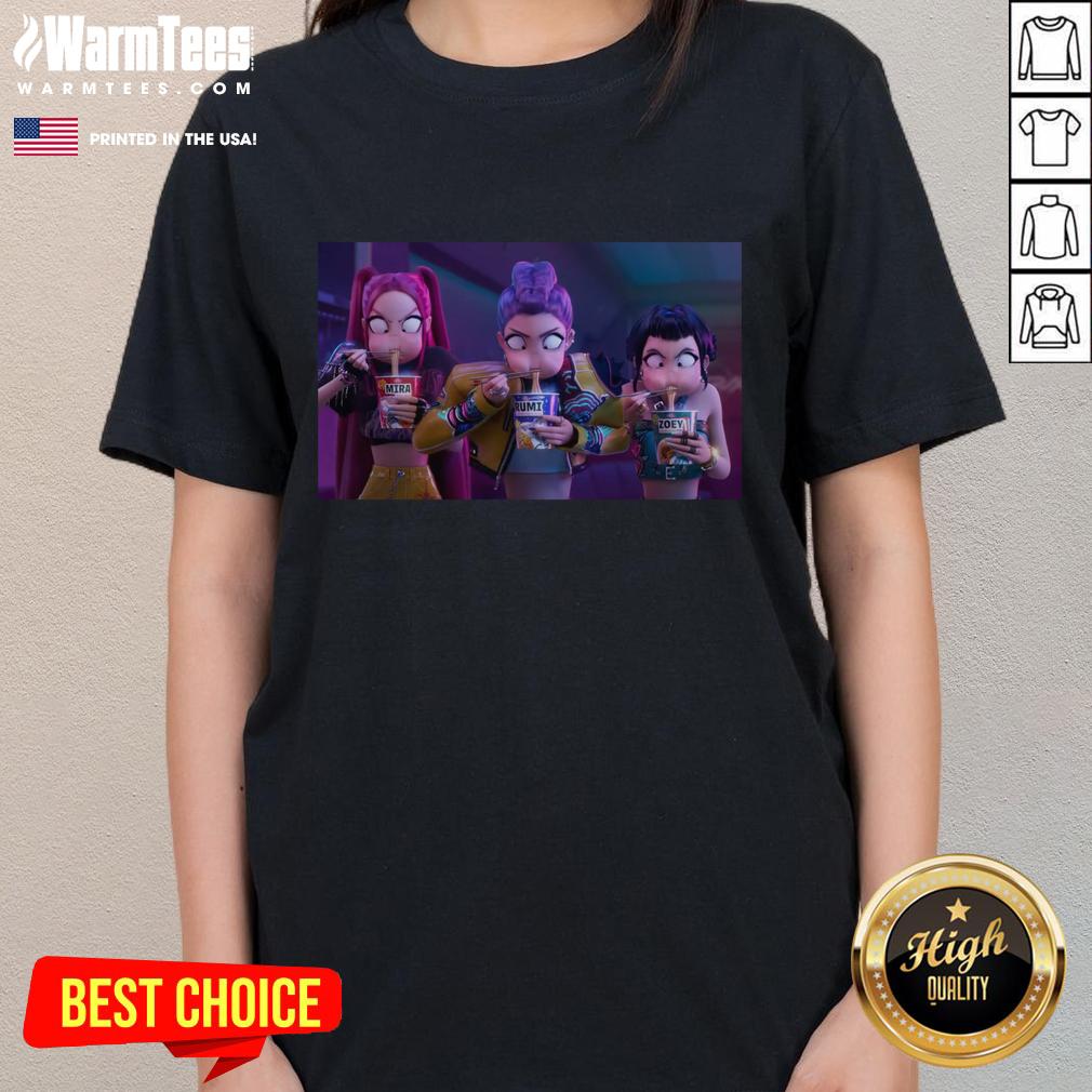 Official Mira Rumi & Zoey Eating Ramyeon Angrily T-Shirt - WarmTees
