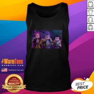 Official Mira Rumi Zoey angrily eating ramyeon in a tank top, showcasing a fun culinary moment.