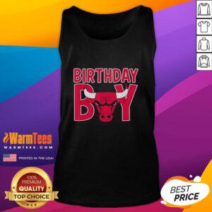 Official NBA Birthday Boy Chicago Bulls Retro Bold Logo Tank Top featuring iconic team logo and vibrant colors.