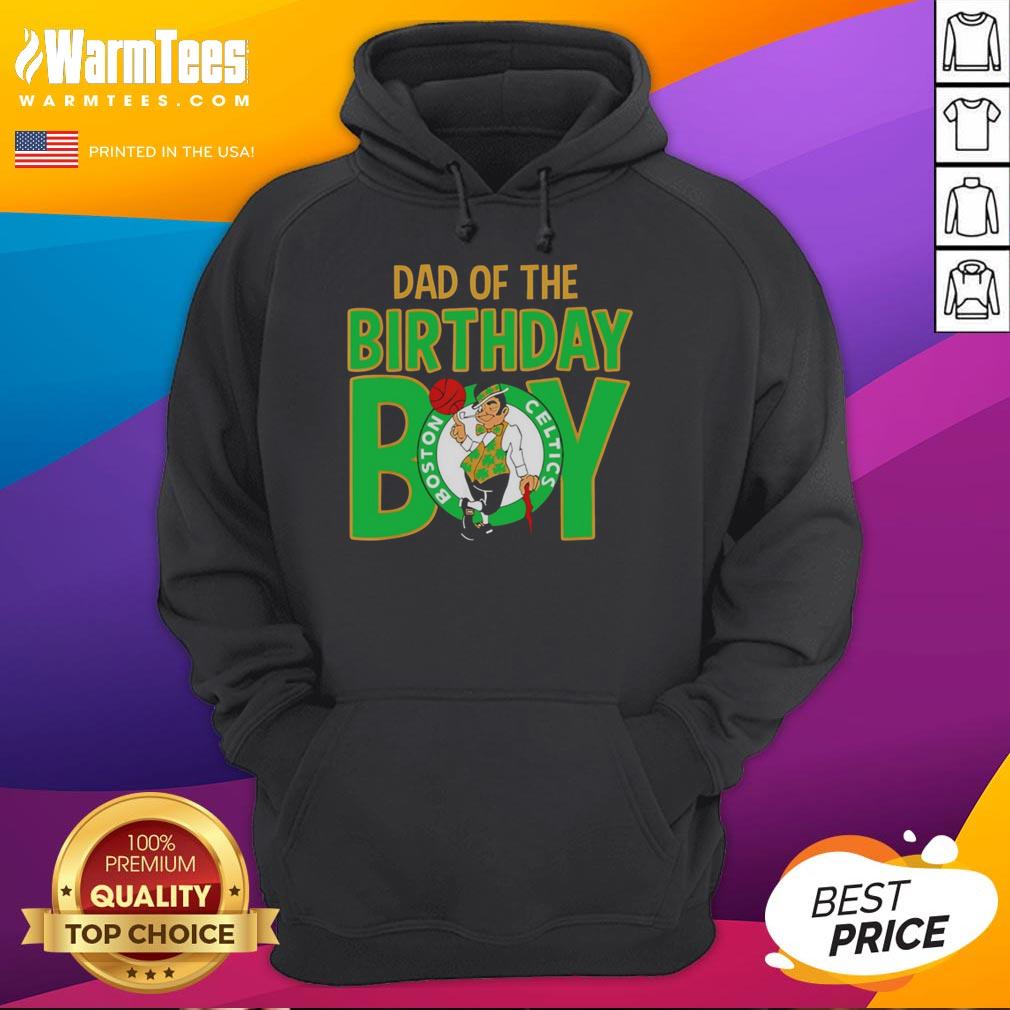 Official NBA Boston Celtics Dad of the Birthday Boy Hoodie in green, perfect for celebrating a Celtics fan's special day.
