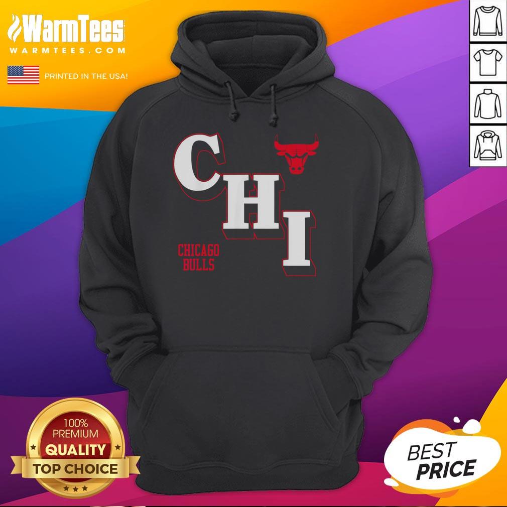 Official NBA Chicago Bulls angled logo hoodie featuring vibrant team colors and stylish design for fans.