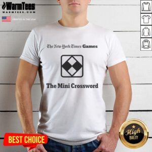 Official NYT Mini Crossword The New York Times Games T-Shirt featuring a stylish crossword design for puzzle enthusiasts.
