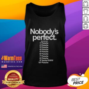 Official Nobody's Perfect Men's 1983 Porsche Tank Top featuring classic car graphic and stylish design for casual wear.
