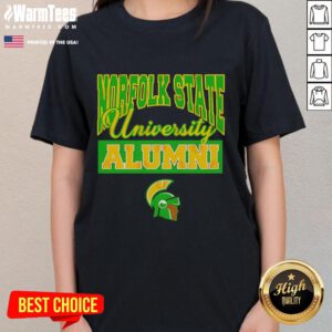 Alt Text: Official Norfolk State University 1935 Alumni logo on a stylish ladies tee, perfect for alumni and school spirit.