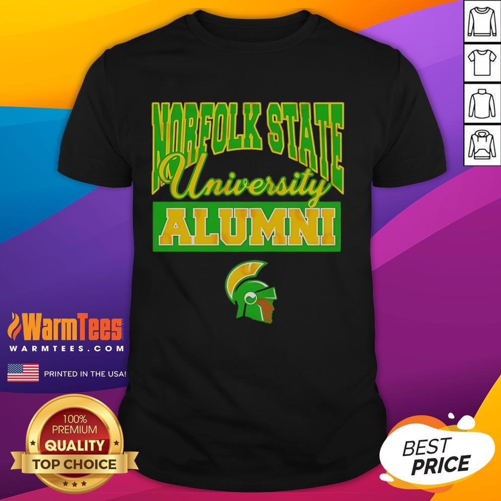 Alt Text: Official Norfolk State University 1935 alumni logo t-shirt featuring green and gold colors and classic design.