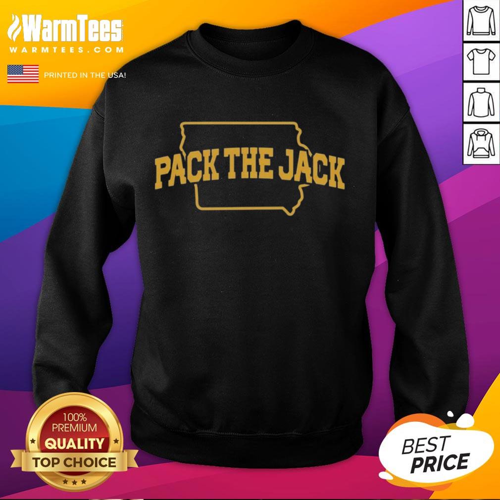 Official Pack The Jack Iowa Hawkeyes football sweatshirt featuring team colors and logo, perfect for game day wear.