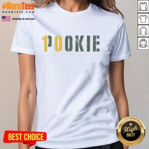 Alt Text: Official Pookie 10 Jordan Love Green Bay Packers ladies tee in green, perfect for female fans and game day attire.