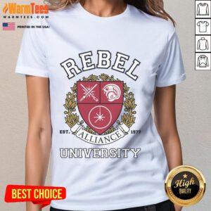 Official Rebel Alliance University ladies tee featuring a stylish design perfect for fans and casual wear.