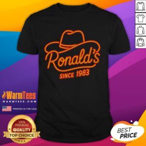 Official Ronald'S Since 1983 T-Shirt featuring bold logo design, perfect for fans of Ronald's iconic brand.