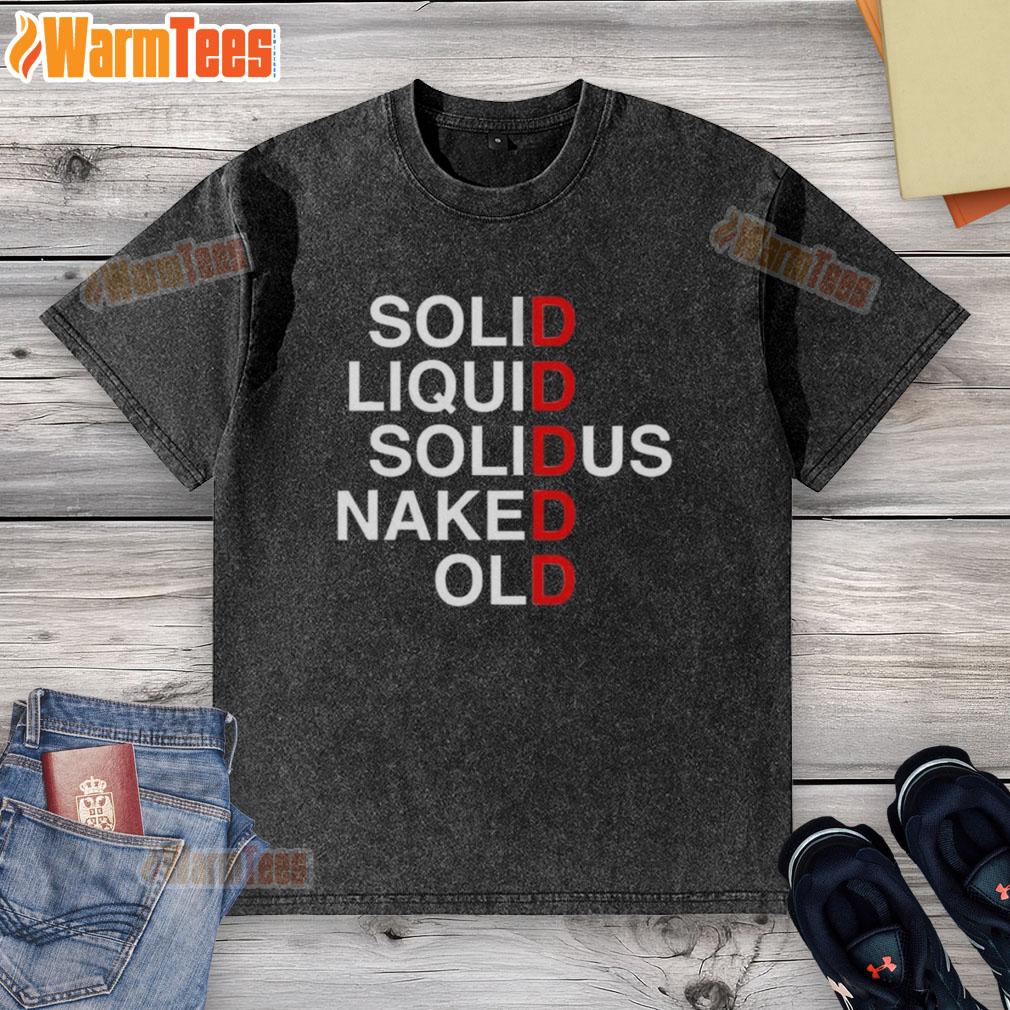 Official Solid Liquid Solidus Naked Old Washed T-Shirt in a casual setting, showcasing soft fabric and relaxed fit.