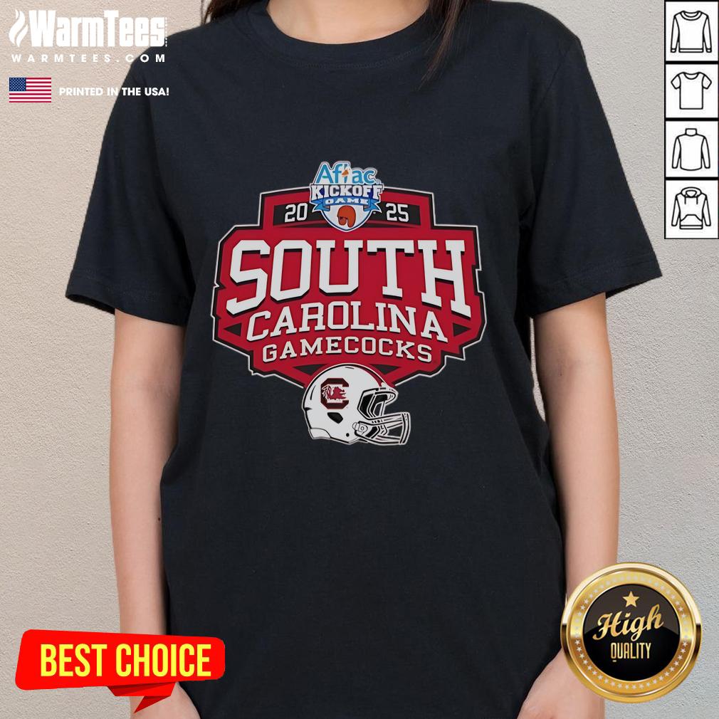 Official South Carolina Gamecocks 2025 Aflac Kickoff Game 2 Ladies Tee featuring team colors and logo for fans.