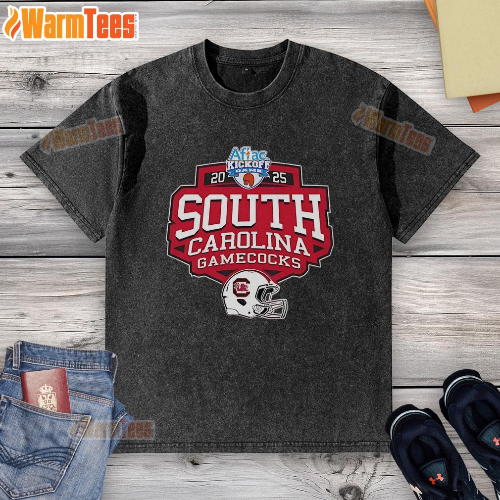 Official South Carolina Gamecocks 2025 Aflac Kickoff Game 2 Washed T-Shirt featuring team logo and vibrant colors.
