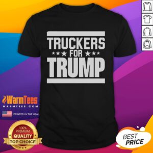 Official Truckers For Trump T-Shirt featuring bold graphics and patriotic colors, perfect for supporters of the movement.