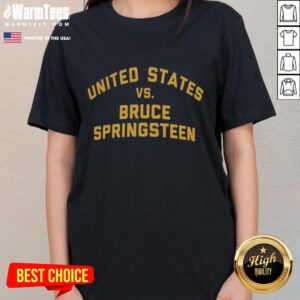 Official United States vs Bruce Springsteen ladies tee featuring bold graphics and a stylish design for fans.