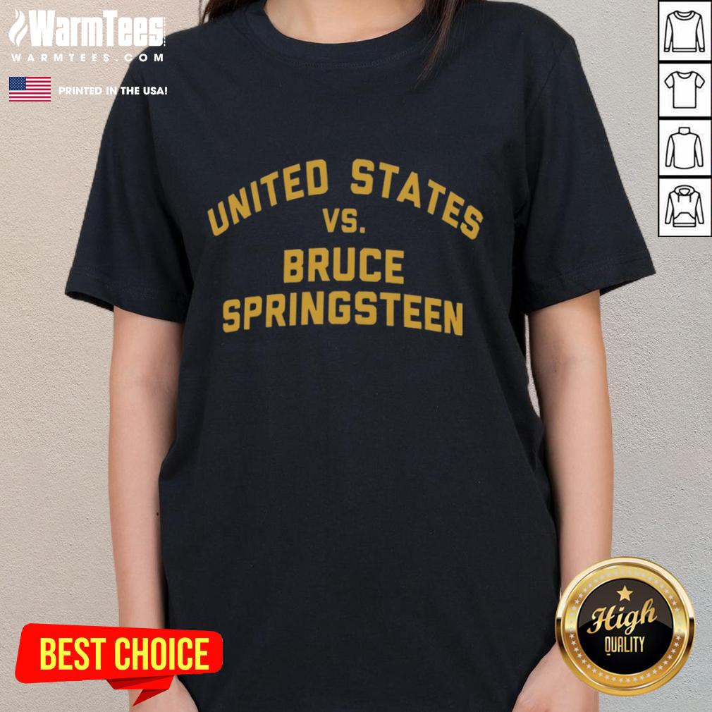 Official United States vs Bruce Springsteen ladies tee featuring bold graphics and a stylish design for fans.